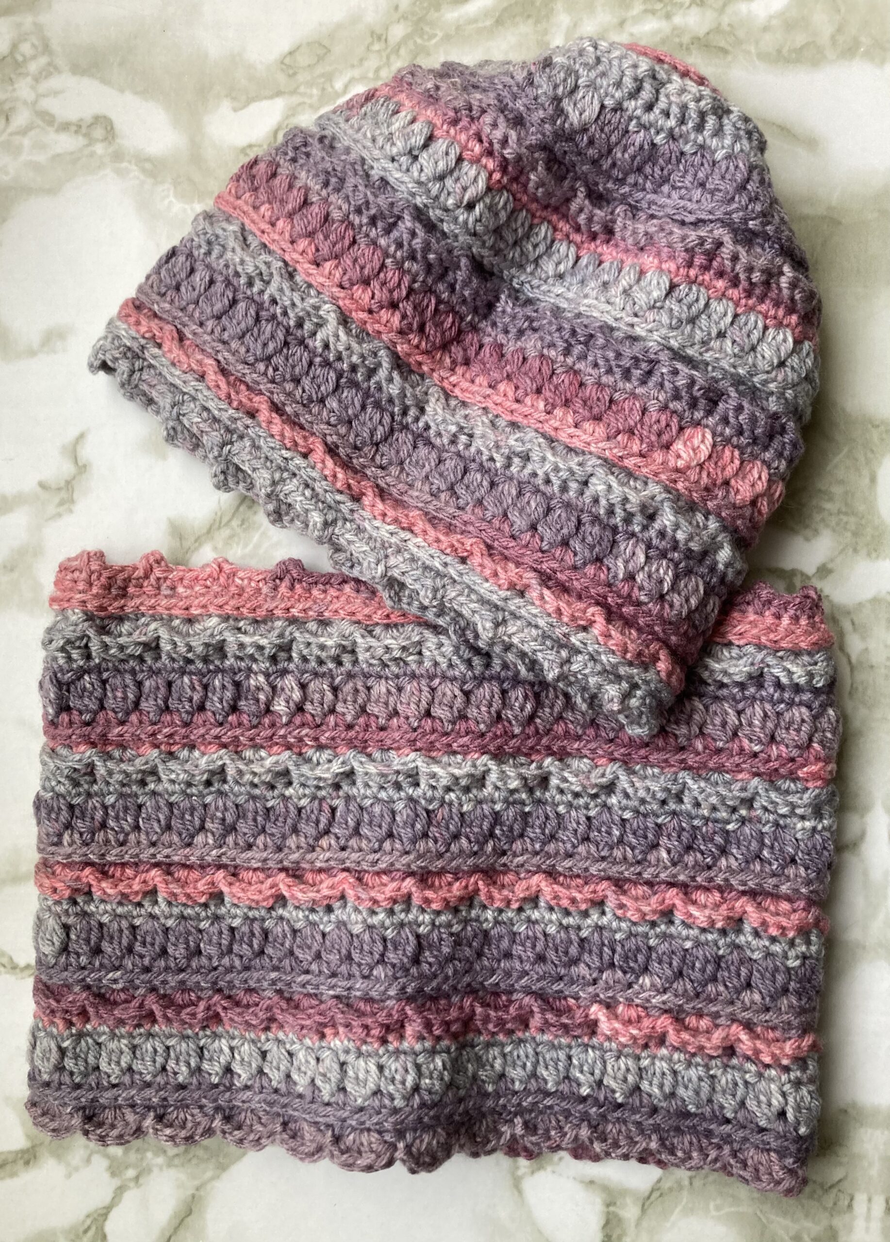 Crochet Beanie & Snood Set