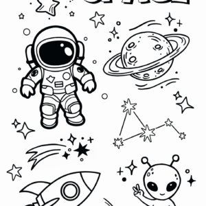 Free space colouring pages